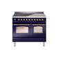 ILVE 40" Nostalgie II Series Freestanding Electric Double Oven Range with 6 Elements, Triple Glass Cool Door, Convection Oven, TFT Oven Control Display and Child Lock - UPDI406NMP