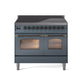 ILVE 40" Nostalgie II Series Freestanding Electric Double Oven Range with 6 Elements, Triple Glass Cool Door, Convection Oven, TFT Oven Control Display and Child Lock - UPDI406NMP