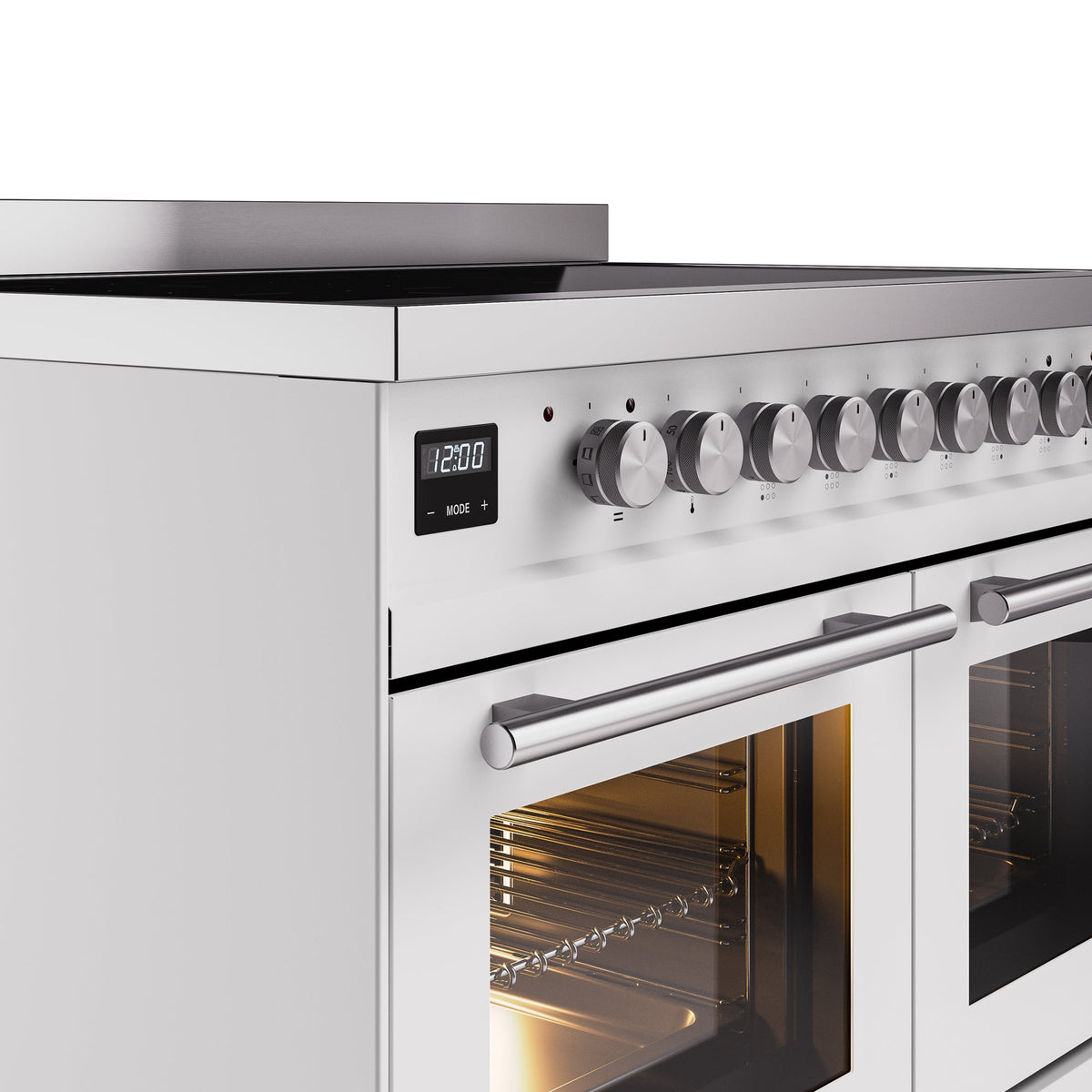 ILVE 40" Professional Plus II Series Freestanding Electric Double Oven Range with 5 Elements, Triple Glass Cool Door - UPDI406WMP