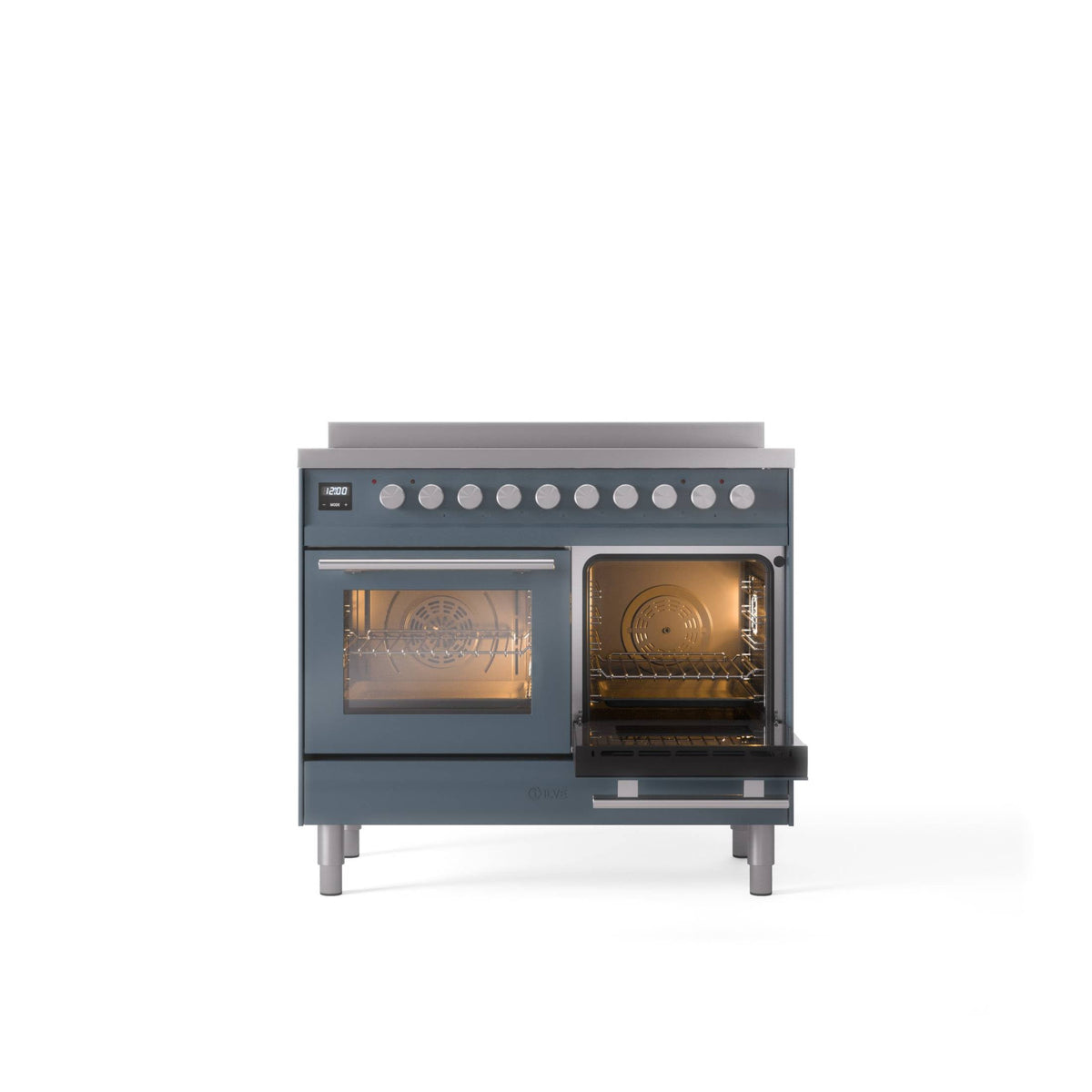 ILVE 40" Professional Plus II Series Freestanding Electric Double Oven Range with 5 Elements, Triple Glass Cool Door - UPDI406WMP