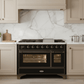 ILVE Majestic II 48 Inch Dual Fuel Range, Double Oven, 8 Burners & Griddle UM12FDNS3 - MyBBQDirect