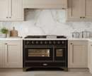 ILVE Majestic II 48 Inch Dual Fuel Range, Double Oven, 8 Burners & Griddle UM12FDNS3 - MyBBQDirect