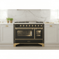 ILVE Majestic II 48 Inch Dual Fuel Range, Double Oven, 8 Burners & Griddle UM12FDNS3 - MyBBQDirect