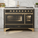 ILVE Majestic II 48 Inch Dual Fuel Range, Double Oven, 8 Burners & Griddle UM12FDNS3 - MyBBQDirect