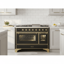 ILVE Majestic II 48 Inch Dual Fuel Range, Double Oven, 8 Burners & Griddle UM12FDNS3 - MyBBQDirect