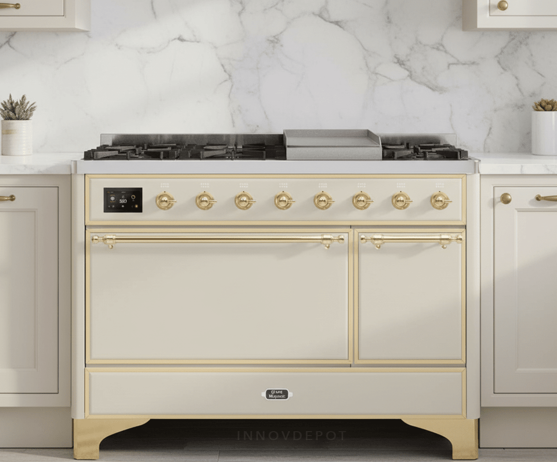 ILVE Majestic II 48" Solid Door Dual Fuel Range – Liquid Propane - MyBBQDirect