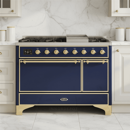ILVE Majestic II 48" Solid Door Dual Fuel Range – Liquid Propane - MyBBQDirect