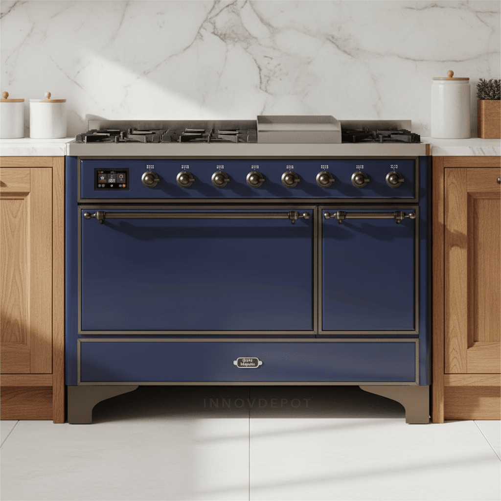 ILVE Majestic II 48" Solid Door Dual Fuel Range – Liquid Propane - MyBBQDirect