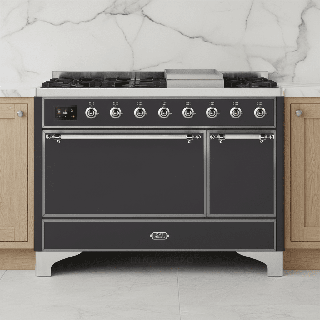 ILVE Majestic II 48" Solid Door Dual Fuel Range – Liquid Propane - MyBBQDirect