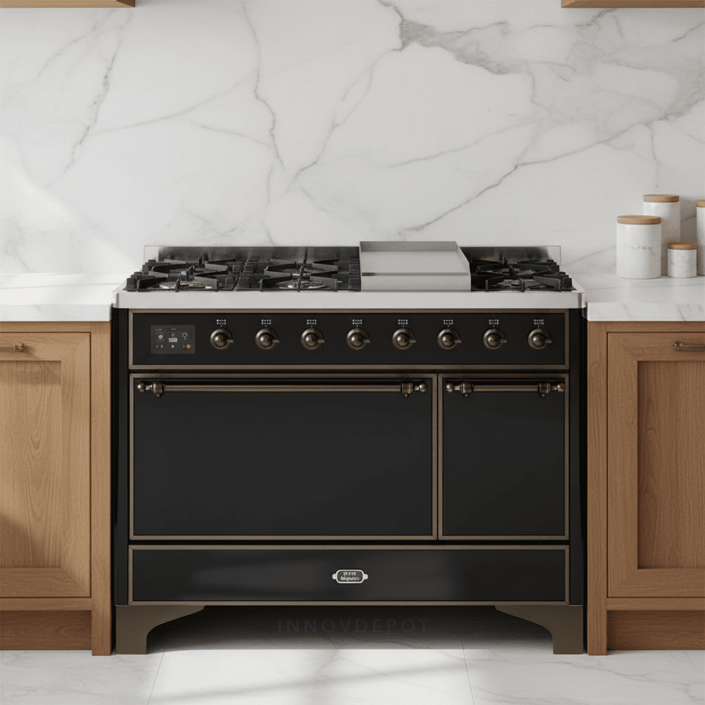 ILVE Majestic II 48" Solid Door Dual Fuel Range – Liquid Propane - MyBBQDirect