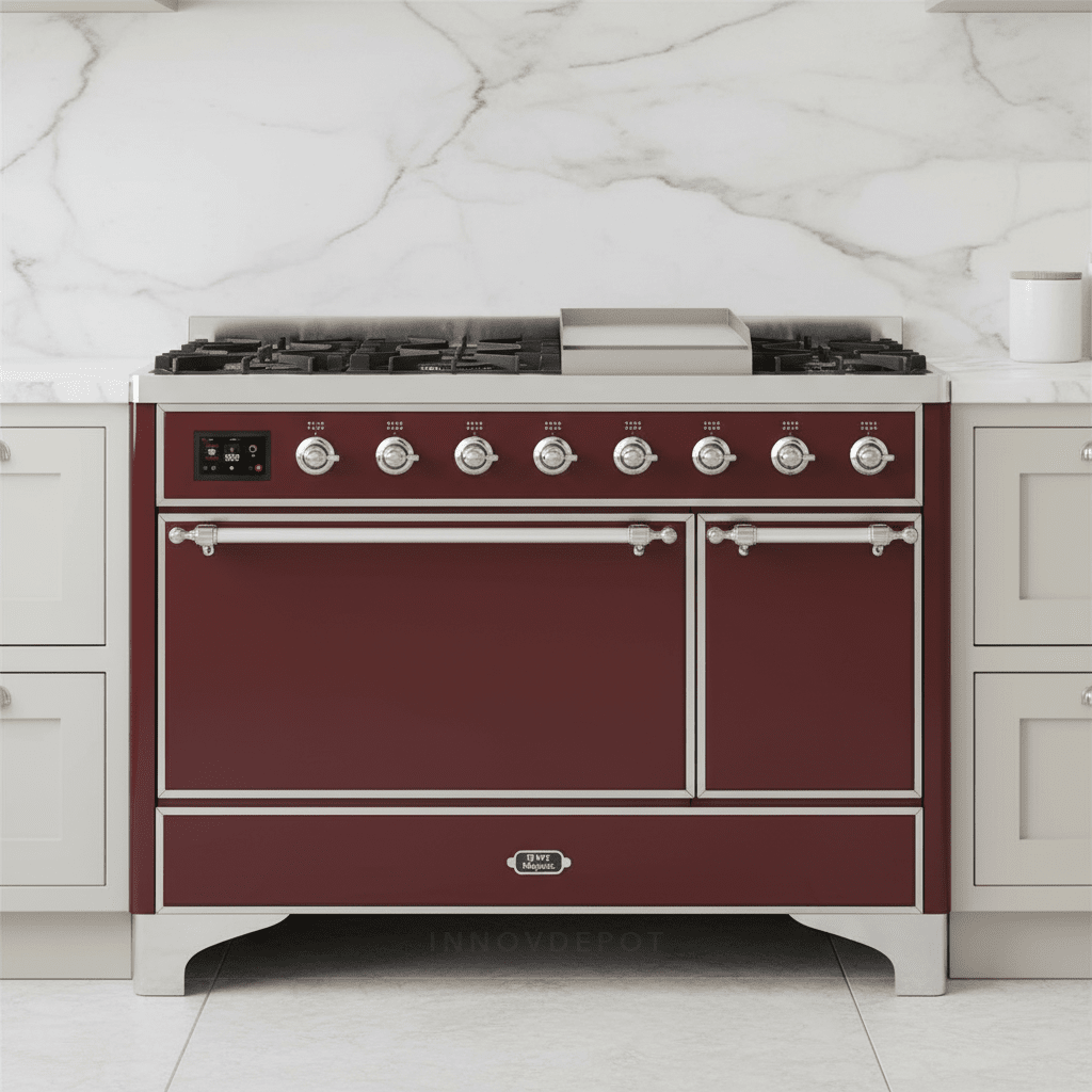 ILVE Majestic II 48" Solid Door Dual Fuel Range – Liquid Propane - MyBBQDirect