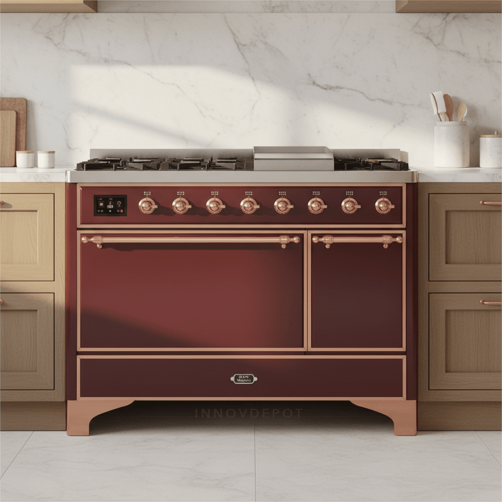 ILVE Majestic II 48" Solid Door Dual Fuel Range – Liquid Propane - MyBBQDirect