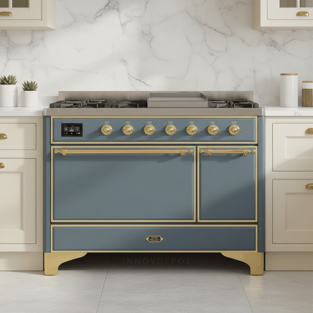 ILVE Majestic II 48" Solid Door Dual Fuel Range – Liquid Propane - MyBBQDirect