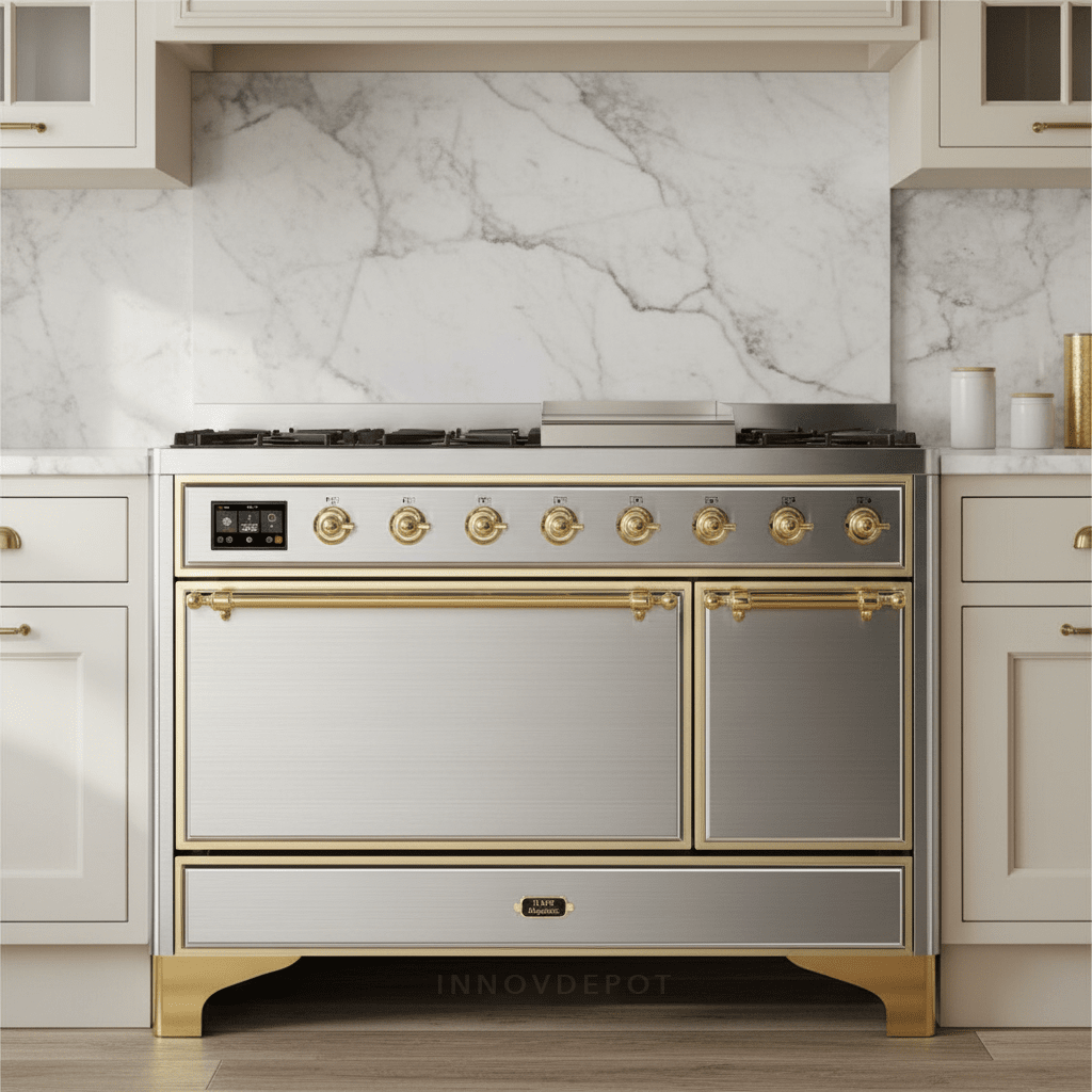 ILVE Majestic II 48" Solid Door Dual Fuel Range – Liquid Propane - MyBBQDirect