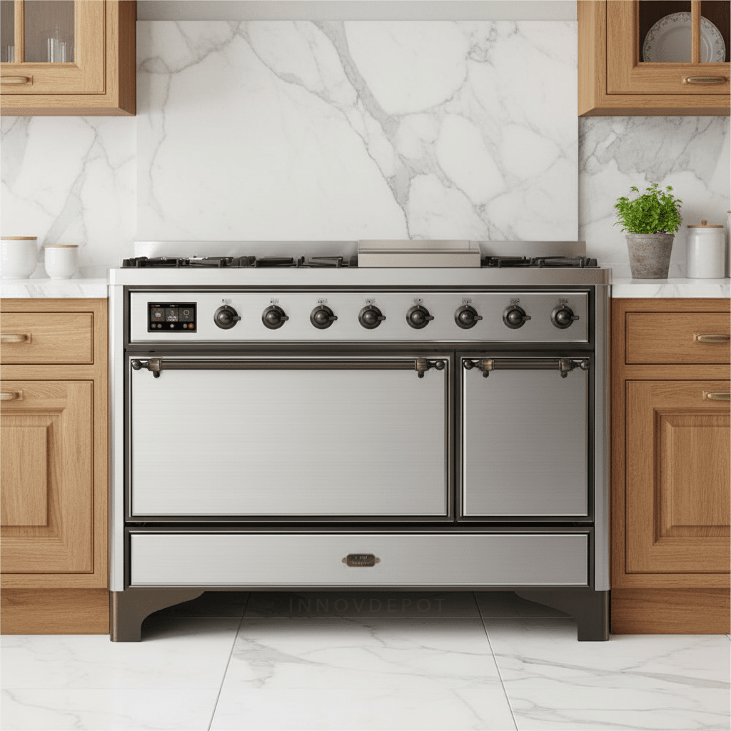 ILVE Majestic II 48" Solid Door Dual Fuel Range – Liquid Propane - MyBBQDirect