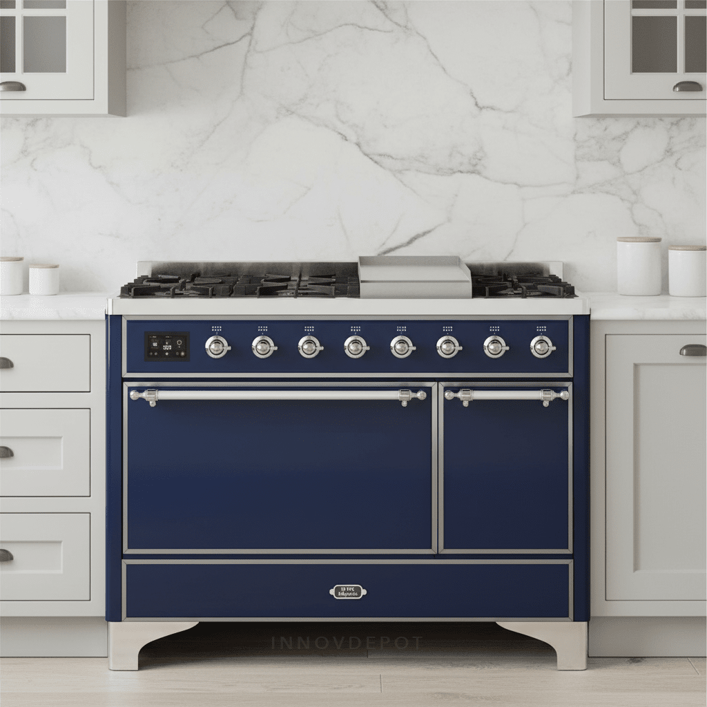 ILVE Majestic II 48" Solid Door Dual Fuel Range – Liquid Propane - MyBBQDirect