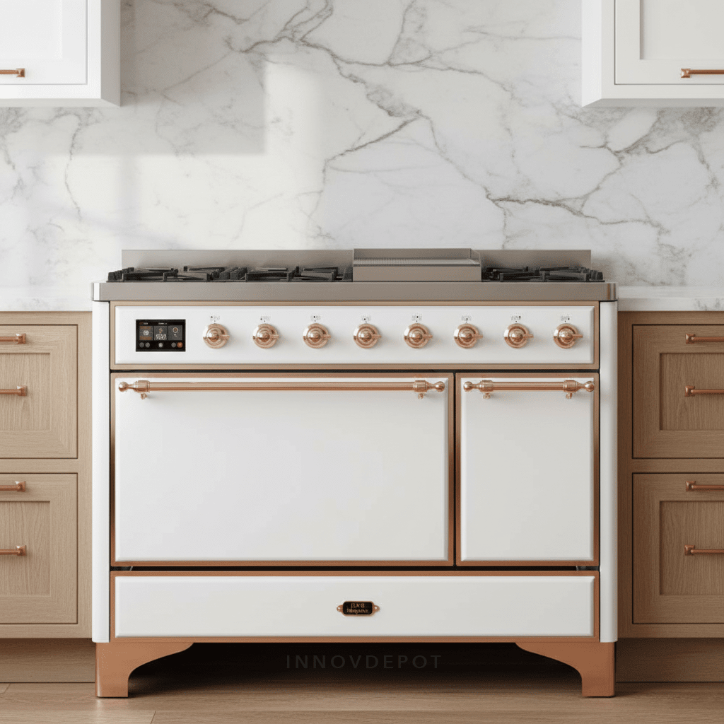ILVE Majestic II 48" Solid Door Dual Fuel Range – Liquid Propane - MyBBQDirect