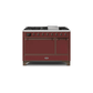 ILVE 48 Inch Majestic II Series Freestanding Dual Fuel Liquid Propane Range with 8 Sealed Brass Non Stick Coated Burners and Griddle UM12FDQNS3