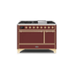 ILVE 48 Inch Majestic II Series Freestanding Dual Fuel Liquid Propane Range with 8 Sealed Brass Non Stick Coated Burners and Griddle UM12FDQNS3