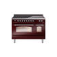 ILVE 48" Nostalgie II Series Freestanding Electric Double Oven Range with 8 Elements, Triple Glass Cool Door, Convection Oven, TFT Oven Control Display and Child Lock - UPI486NMP