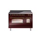 ILVE 48" Nostalgie II Series Freestanding Electric Double Oven Range with 8 Elements, Triple Glass Cool Door, Convection Oven, TFT Oven Control Display and Child Lock - UPI486NMP