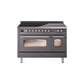 ILVE 48" Nostalgie II Series Freestanding Electric Double Oven Range with 8 Elements, Triple Glass Cool Door, Convection Oven, TFT Oven Control Display and Child Lock - UPI486NMP