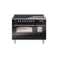 ILVE 48" Nostalgie II Series Freestanding Electric Double Oven Range with 8 Elements, Triple Glass Cool Door, Convection Oven, TFT Oven Control Display and Child Lock - UPI486NMP
