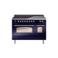 ILVE 48" Nostalgie II Series Freestanding Electric Double Oven Range with 8 Elements, Triple Glass Cool Door, Convection Oven, TFT Oven Control Display and Child Lock - UPI486NMP