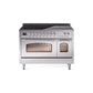 ILVE 48" Nostalgie II Series Freestanding Electric Double Oven Range with 8 Elements, Triple Glass Cool Door, Convection Oven, TFT Oven Control Display and Child Lock - UPI486NMP