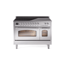 ILVE 48" Nostalgie II Series Freestanding Electric Double Oven Range with 8 Elements, Triple Glass Cool Door, Convection Oven, TFT Oven Control Display and Child Lock - UPI486NMP
