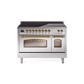 ILVE 48" Nostalgie II Series Freestanding Electric Double Oven Range with 8 Elements, Triple Glass Cool Door, Convection Oven, TFT Oven Control Display and Child Lock - UPI486NMP