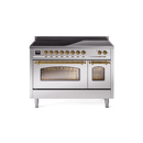 ILVE 48" Nostalgie II Series Freestanding Electric Double Oven Range with 8 Elements, Triple Glass Cool Door, Convection Oven, TFT Oven Control Display and Child Lock - UPI486NMP