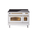 ILVE 48" Nostalgie II Series Freestanding Electric Double Oven Range with 8 Elements, Triple Glass Cool Door, Convection Oven, TFT Oven Control Display and Child Lock - UPI486NMP