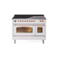 ILVE 48" Nostalgie II Series Freestanding Electric Double Oven Range with 8 Elements, Triple Glass Cool Door, Convection Oven, TFT Oven Control Display and Child Lock - UPI486NMP