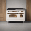 ILVE 48" Nostalgie II Series Freestanding Electric Double Oven Range with 8 Elements, Triple Glass Cool Door, Convection Oven, TFT Oven Control Display and Child Lock - UPI486NMP