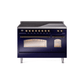 ILVE 48" Nostalgie II Series Freestanding Electric Double Oven Range with 8 Elements, Triple Glass Cool Door, Convection Oven, TFT Oven Control Display and Child Lock - UPI486NMP