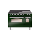 ILVE 48" Nostalgie II Series Freestanding Electric Double Oven Range with 8 Elements, Triple Glass Cool Door, Convection Oven, TFT Oven Control Display and Child Lock - UPI486NMP