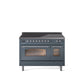 ILVE 48" Nostalgie II Series Freestanding Electric Double Oven Range with 8 Elements, Triple Glass Cool Door, Convection Oven, TFT Oven Control Display and Child Lock - UPI486NMP