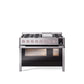 ILVE 48" Panoramagic Series Freestanding Double Oven Dual Fuel Range with 8 Sealed Burners and Griddle - UPM12FDS3