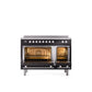 ILVE 48" Professional Plus II Series Freestanding Electric Double Oven Range with 8 Elements, Triple Glass Cool Door, Convection Oven, TFT Oven Control Display and Child Lock - UPI486WMP
