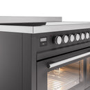 ILVE 48" Professional Plus II Series Freestanding Electric Double Oven Range with 8 Elements, Triple Glass Cool Door, Convection Oven, TFT Oven Control Display and Child Lock - UPI486WMP
