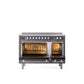 ILVE 48" Professional Plus II Series Freestanding Electric Double Oven Range with 8 Elements, Triple Glass Cool Door, Convection Oven, TFT Oven Control Display and Child Lock - UPI486WMP