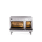 ILVE 48" Professional Plus II Series Freestanding Electric Double Oven Range with 8 Elements, Triple Glass Cool Door, Convection Oven, TFT Oven Control Display and Child Lock - UPI486WMP
