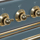 ILVE majestic II 60" lit burner gold knobs