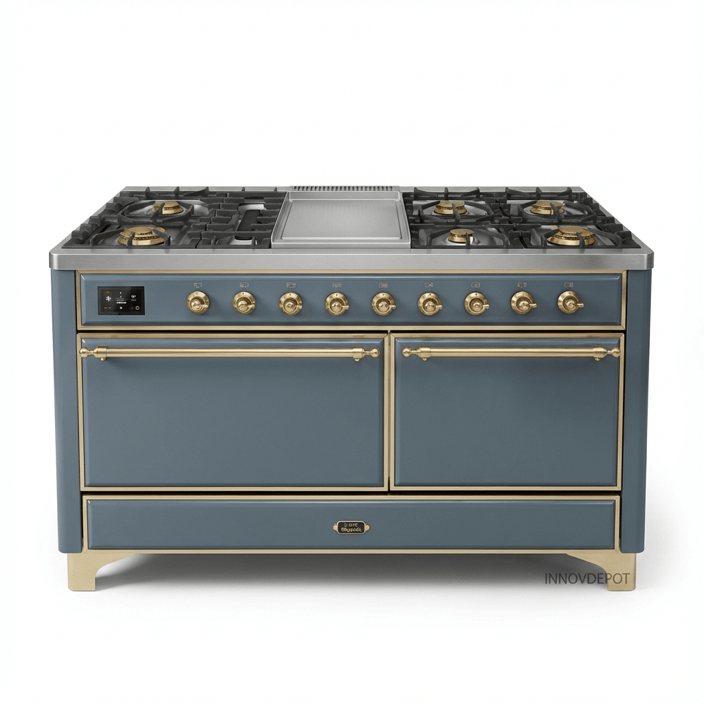 ILVE Majestic II Series 60 Inch Dual Fuel Freestanding Range Gas/Propane (UM15FDQNS3) - MyBBQDirect