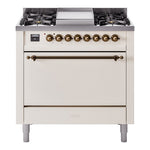 ILVE Nostalgie II 36" Dual Fuel Range with 6 Sealed Burners + Griddle Solid Door - UP36FQNMP