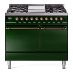 ILVE Nostalgie II 40" Dual Fuel Range with 6 Sealed Burners + Griddle Solid Door - UPD40FQNMP