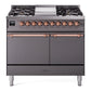 ILVE Nostalgie II 40" Dual Fuel Range with 6 Sealed Burners + Griddle Solid Door - UPD40FQNMP