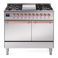 ILVE Nostalgie II 40" Dual Fuel Range with 6 Sealed Burners + Griddle Solid Door - UPD40FQNMP
