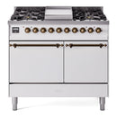 ILVE Nostalgie II 40" Dual Fuel Range with 6 Sealed Burners + Griddle Solid Door - UPD40FQNMP